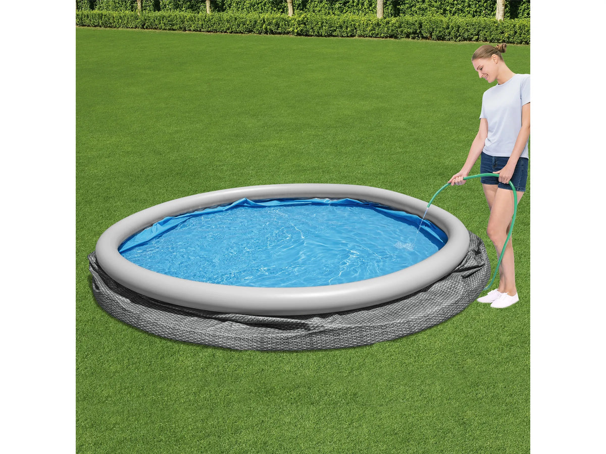 Bestway Fast Set Aufstellpool-Set Ø 457 x 122 cm Rund Schiefergrau