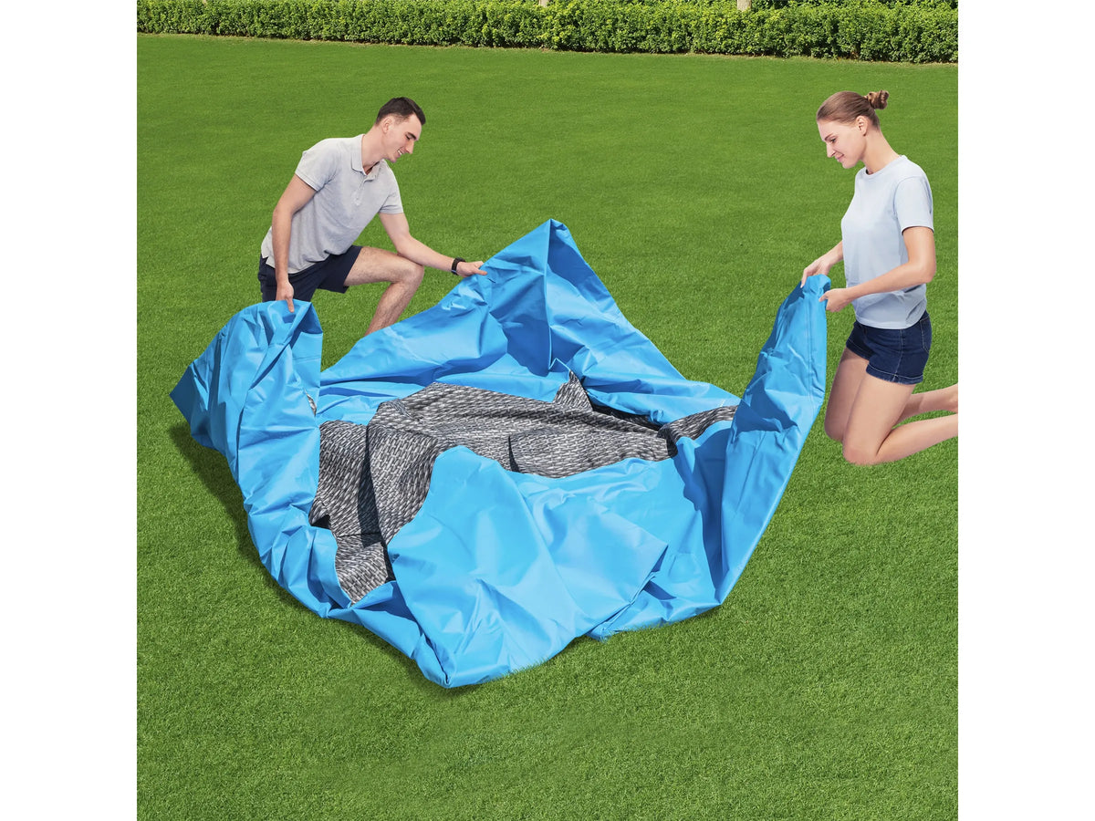 Bestway Fast Set Aufstellpool-Set Ø 457 x 122 cm Rund Schiefergrau