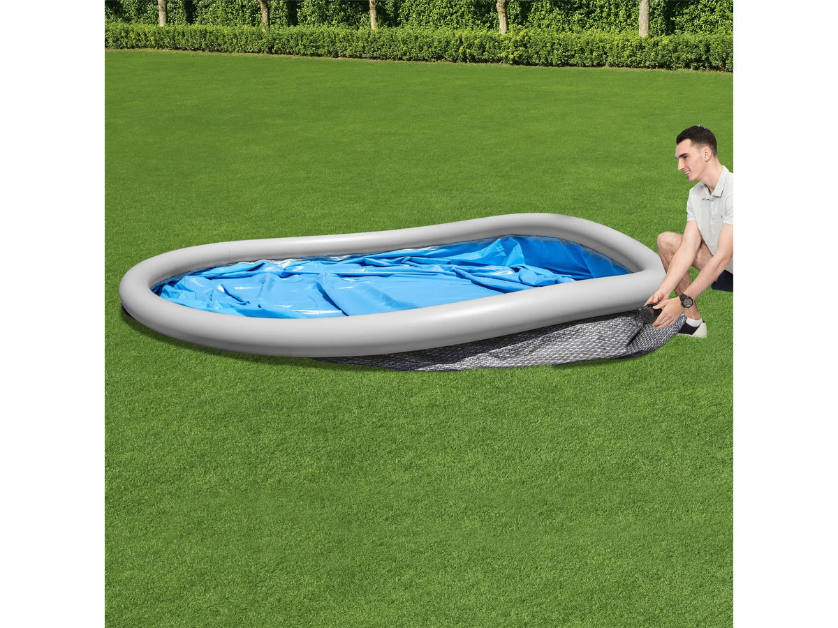 Bestway Fast Set Aufstellpool-Set Ø 457 x 122 cm Rund Schiefergrau