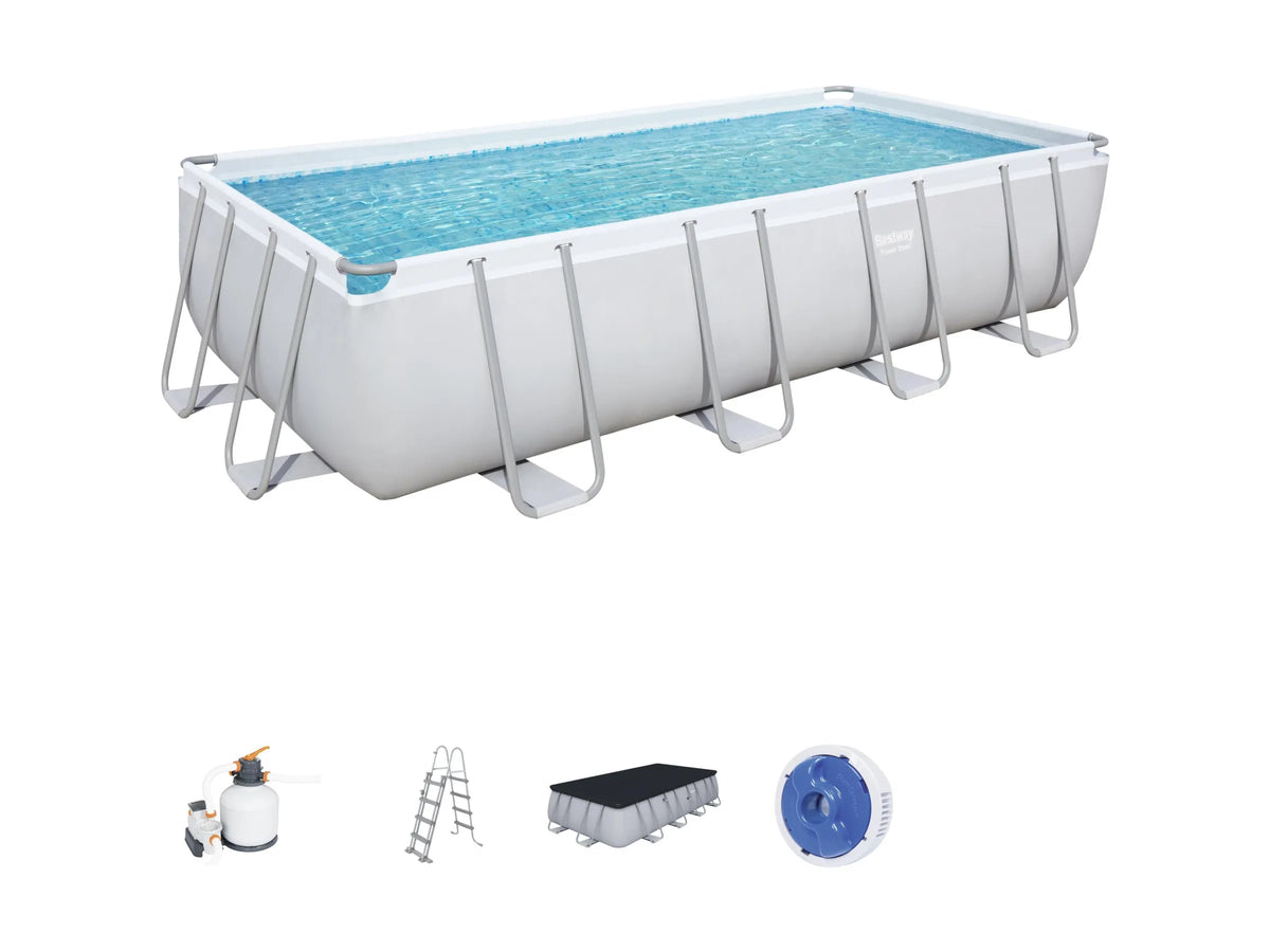 Bestway Stahlrahmenpool-Set Power Steel 549 cm x 274 cm x 122 cm Rechteckig