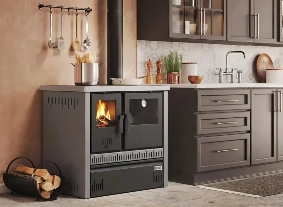 Blist Olimp 12 Holzherd mit Backofen 11–15 kW – Küchenofen für Holz & Holzbriketts