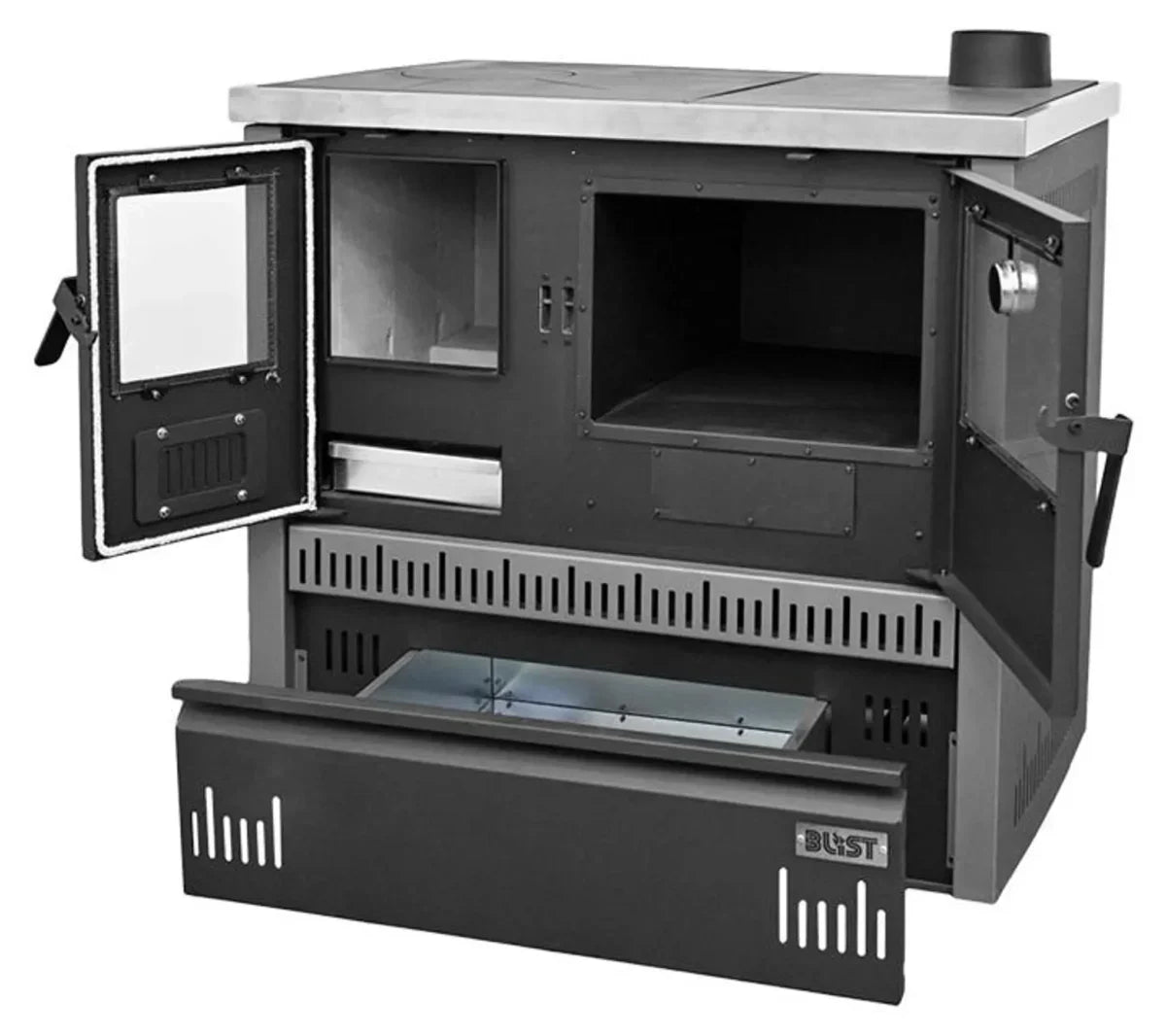 Blist Olimp 12 Holzherd mit Backofen 11–15 kW – Küchenofen für Holz & Holzbriketts